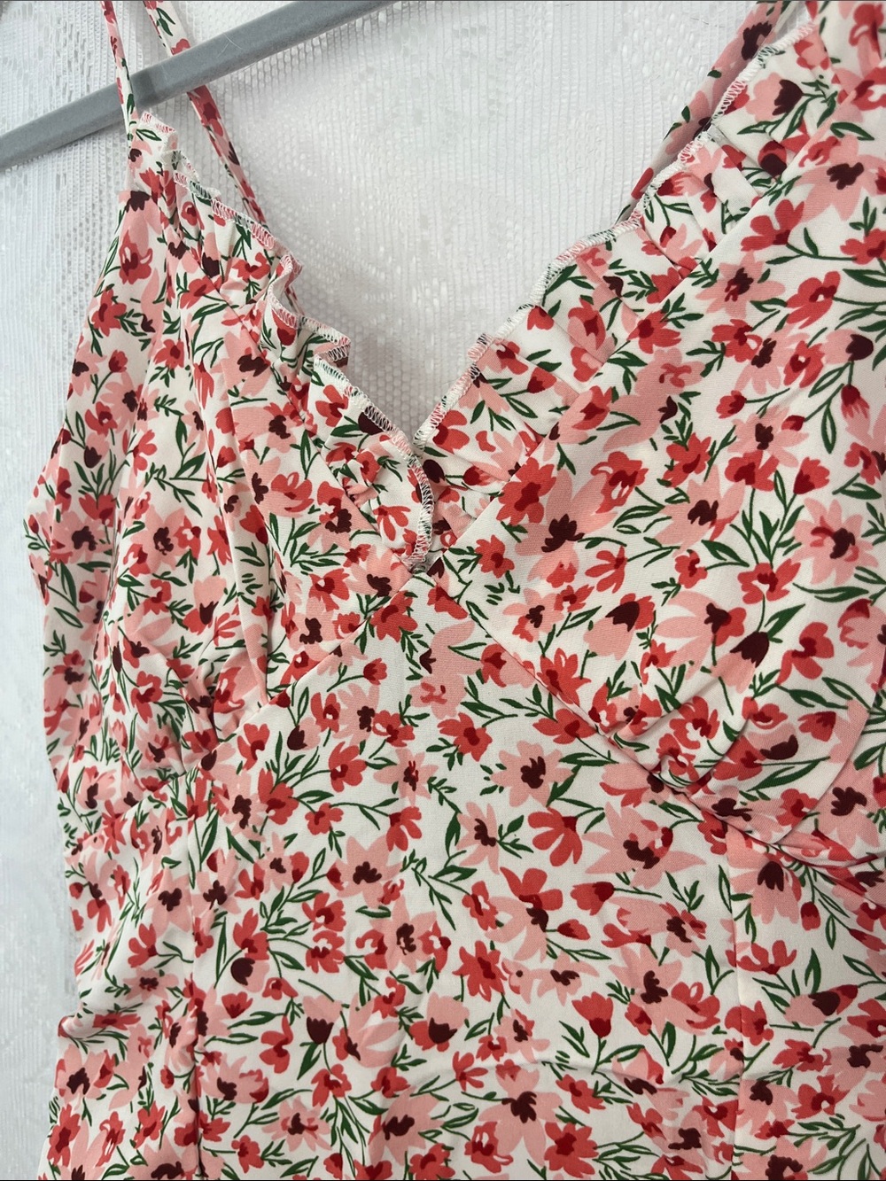 Zaful Floral Pink Sundress with open back cross ties NWT S